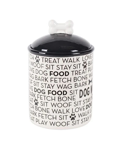 Bone Dry Ceramic Pet Treat Canister Dog Text