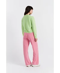 Chinti & Parker Women's Wool Cashmere Blend Crew Neck Cropped Cardigan