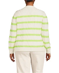 Lands' End Women's Plus Aran Cable Crew Neck Sweater