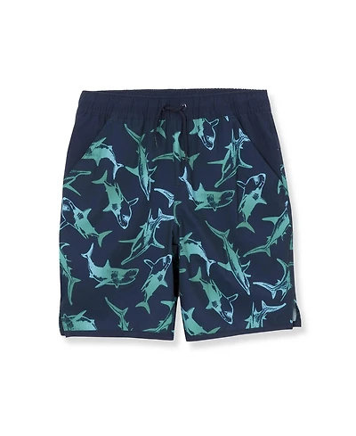 Lands' End Boys Chlorine Resistant Stretch Hydroliner Sport Swim Trunks