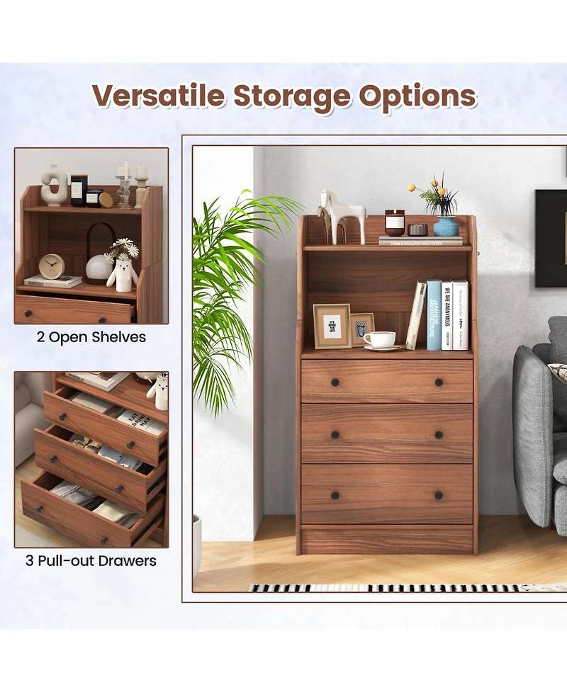 Modern Storage Dresser with Anti-toppling Device