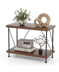 2-Tier Multipurpose Display Rack with Metal Frame