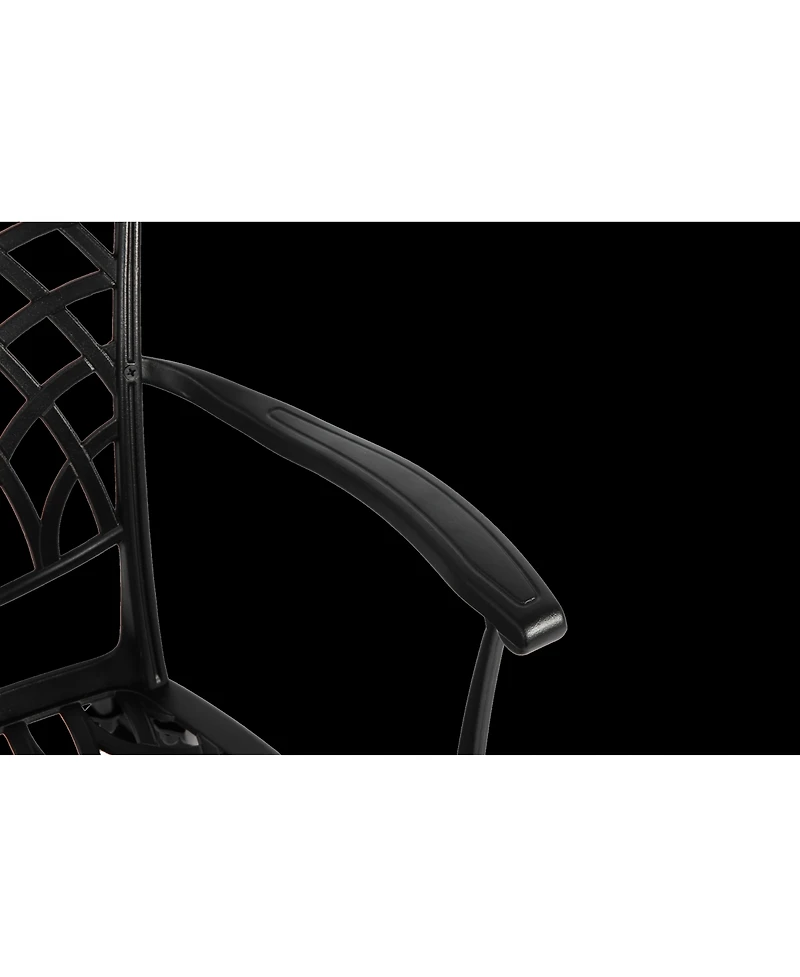 Streamdale 3-Piece Cast Aluminum Bistro Set with Umbrella Hole and Outdoor Durability