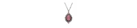 2028 Pink Glass Teardrop Crystal Accent Necklace