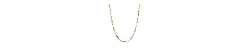 2028 14K Gold Dipped Tube Bead Crystal Necklace