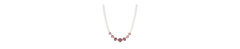 2028 Faux Cultivated Pearl Purple Glass Bead Necklace