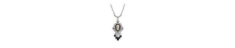 2028 Resin Cameo Glass Crystal Necklace
