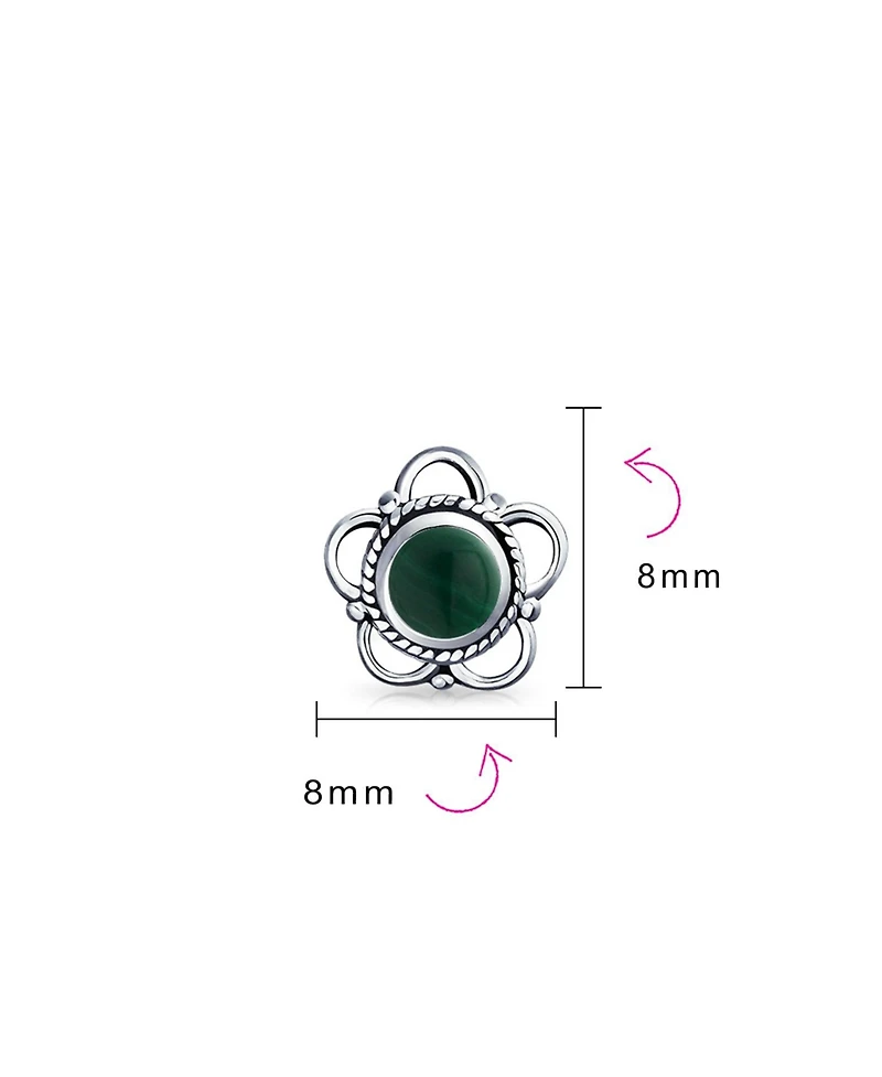 Bling Jewelry Tiny Open Flower Stud Earrings Oxidized Sterling Silver