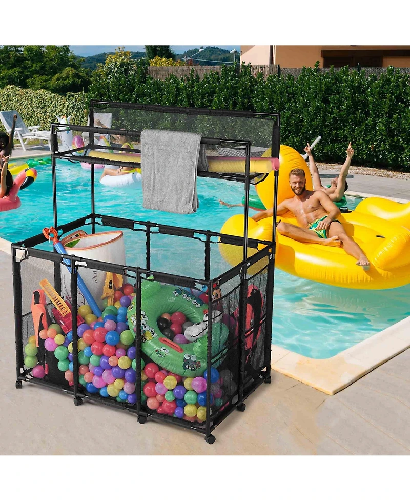 Yescom Mesh Cover Replacement for Mesh Pool Storage Bin Xx-Large Double Decker Black
