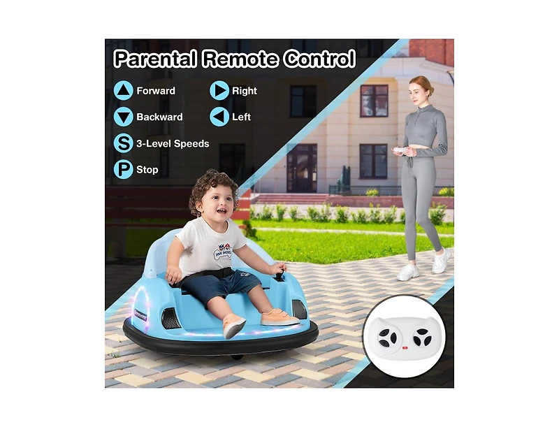 12V 360° Ride on Bumper Car for Toddlers with Remote Control