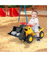 Kids Ride-On Bulldozer Toy Play Truck with Adjustable Bucket Fun Ride-On for Toddlers