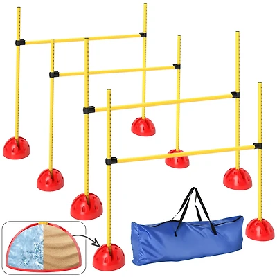 PawHut 4 Piece Dog Agility Course Backyard Set w/ Agility Jumps & Carry Bag