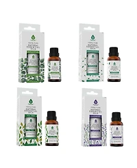 Pursonic 4-Pack Pure & Natural Essential Oils Collection – Eucalyptus, Lavender, Tea Tree, and Peppermint