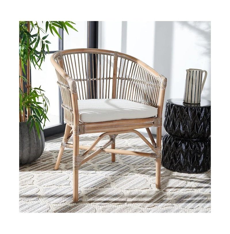 Olivia Rattan Accent Chair W/ Cushion