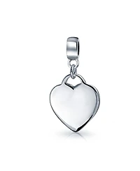 Bling Jewelry Initial Alphabet Bead Charm Heart Tag Dangle Sterling Silver for European Bracelet