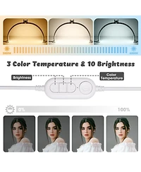 Byootique 40W Foldable Half Moon Nail Desk Lamp Led Nail Tech Light Phone Holder With Carry Bag For Manicure Beauty Salon Home Spa