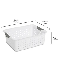 Sterilite Medium Ultra Plastic Storage Organizer Basket with Handles, (24 Pack)