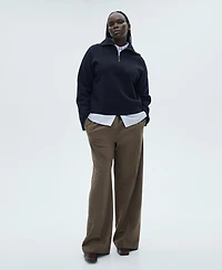 Mango Women's Oversized Zip-Neck Sweater