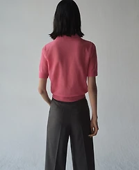 Mango Women's Knitted Polo-Neck Sweater