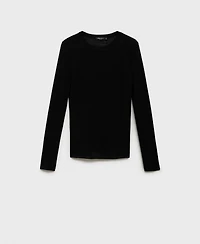 Mango Women's Long Sleeve Wool Blend Top