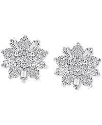 Diamond Flower Earrings (3/4 ct. t.w) in 14k White Gold