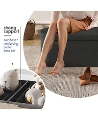 Ovel Boucle Ottoman Storage Bench – Modern Foot Stool, Makeup Vanity Perfect for Living Room & Bedroom Decor