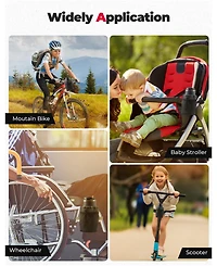 Kemimoto Large Bike Cup Holder, Bicycle Water Bottle Holder for Bike Handlebar, Bike Drink Holder with Mesh Pockets Phone Bag, Compatible with Road Bi