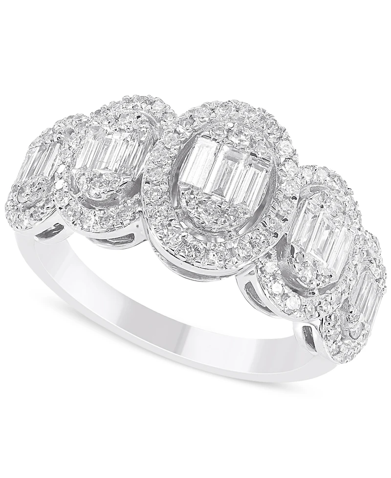 Diamond Cluster Statement Ring (3/4 ct. t.w.) in 14k White Gold