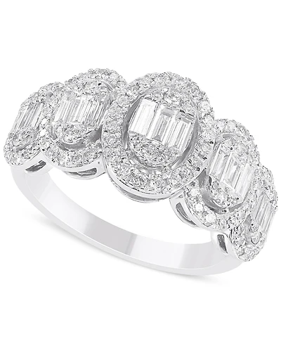 Diamond Cluster Statement Ring (3/4 ct. t.w.) in 14k White Gold