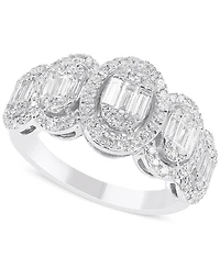 Diamond Cluster Statement Ring (3/4 ct. t.w.) in 14k White Gold