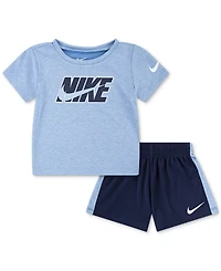 Nike Baby Short-Sleeve Logo T-Shirt & Shorts