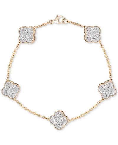 Men's Diamond Clover Flex Bracelet (1-1/4 ct t.w.) in 10k Gold