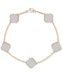 Men's Diamond Clover Flex Bracelet (1-1/4 ct t.w.) in 10k Gold