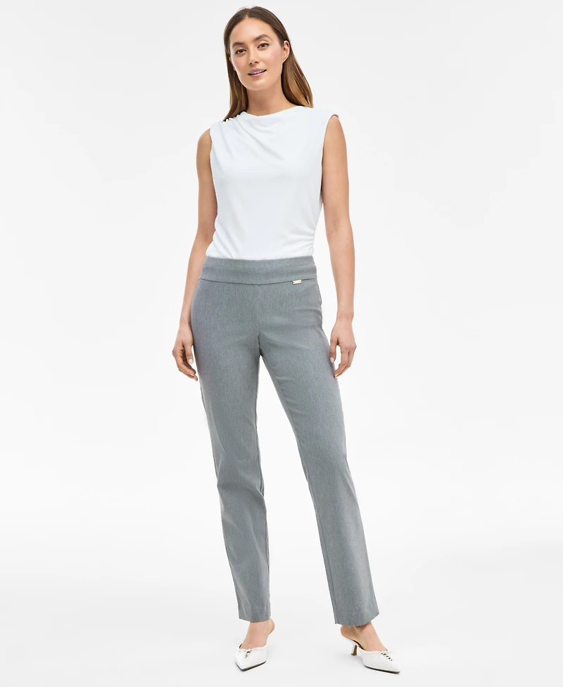 I.n.c. International Concepts Women's Tummy-Control Pull-On Straight-Leg Pants, Created for Macy's