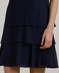 Lauren Ralph Women's Crinkle Georgette Shift Dress