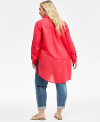 I.n.c. International Concepts Plus Linen-Blend Tunic, Exclusively at Macy's