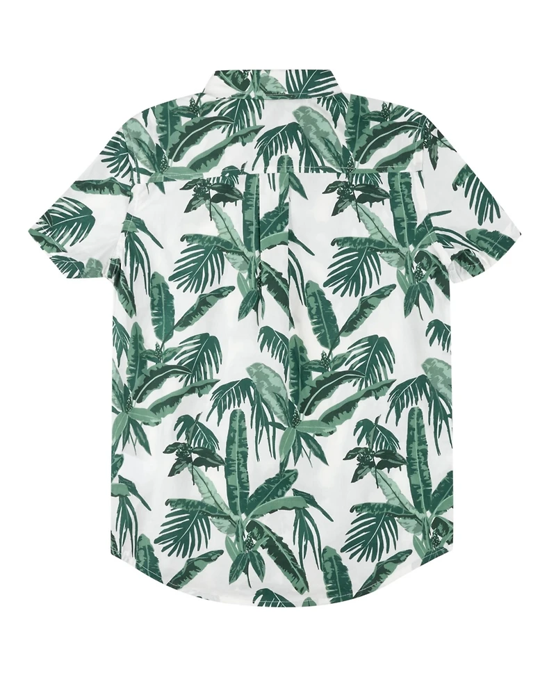B By Brooks Brothers Big Boys Palm Tree Graphic Poplin Shirt
