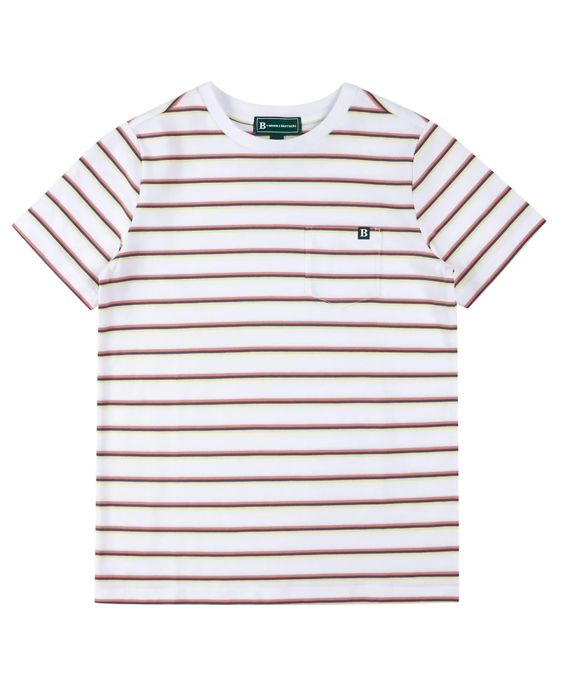B By Brooks Brothers Big Boys Striped Pocket T-Shirt