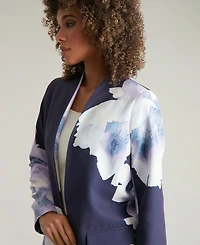 Muse Women's Floral Collarless Open-Front Jacket