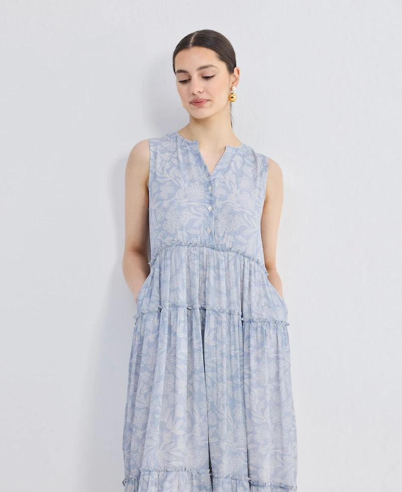 Reistor Women's The Perfect Resort Floral Midi Periwinkle Blue