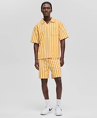 Mode of One Men's Johnny Collar Striped Terry Shirt, Exclusively at Macy's