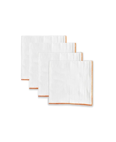 Tableau Embroidered Edge Napkins, Set of 4