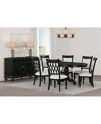 Daria 7-Pc. Dining Set (Round Table & 6 Upholstered Back Side Chairs), Created for Macy's