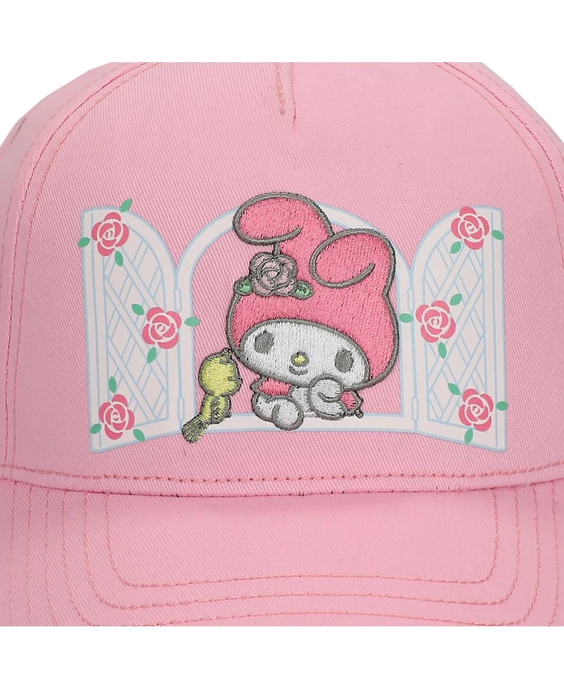 My Melody Character In Window Women's Pink Baseball Cap