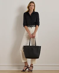 Lauren Ralph Pebbled Leather Extra-Large Cameryn Tote Bag