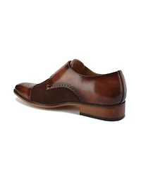 Gino Vitale Men's Double Monk Strap Two-Tone Loafer