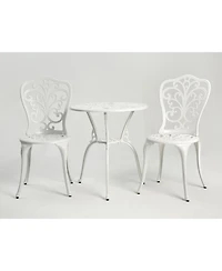 Streamdale Best Choice Products 3-Piece Outdoor Rust-Resistant Cast Aluminum Patio Bistro Set white