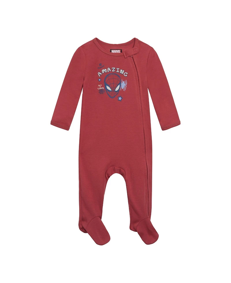 Avengers Baby Boys 2 Pack Zip Up Sleep N' Play Coveralls