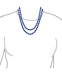 Bling Jewelry Extra Long Beaded Seed Oval Strand Necklace in Purple Red Blue Turquoise 50 Inch
