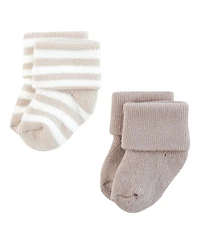 Touched by Nature Baby Boys Unisex Organic Cotton Socks, Neutral Stripes